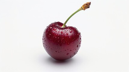 Cherry fruits creative layout on white background.