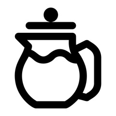 tea press pitcher potter drink tea press pitcher potter drink line food icon