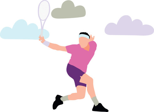 The boy is playing badminton.