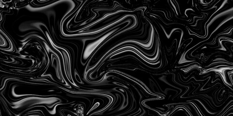 Abstract flowing liquid curve line in grey silver black metallic. Glossy pattern cool background textures. white and black liquid silk stain fabric background.	