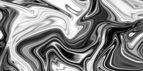 Abstract flowing liquid curve line in grey silver black metallic. Glossy pattern cool background textures. white and black liquid silk stain fabric background.	