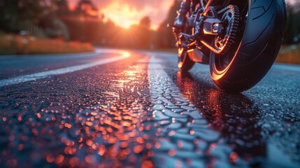 Racing Through the Curves: Motorcycle Circuit Road Background