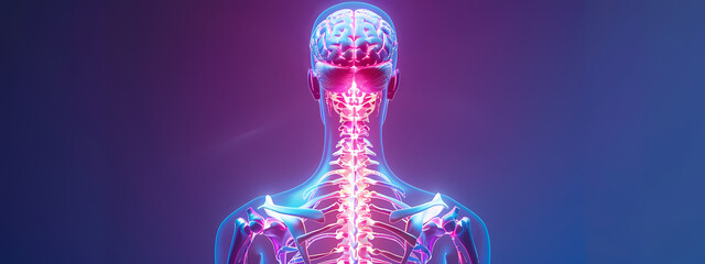 
Neon Glowing Spine Anatomy