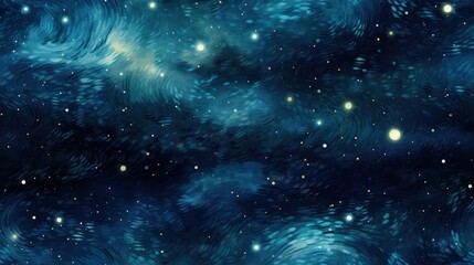 The night sky has stars illustration seamless