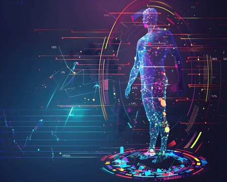 Vibrant BMI Chart with Abstract Visuals