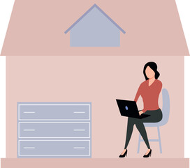 The girl is freelancing.