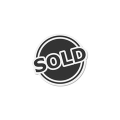 Sold button icon isolated on transparent background