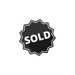 Sold button icon isolated on transparent background