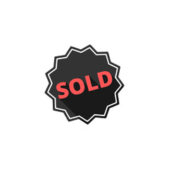 Sold button icon isolated on transparent background