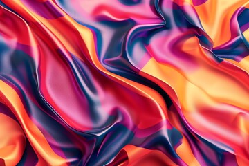 Obraz premium Dynamic fabric patterns, abstract textile textures, bold colors, wallpaper illustration
