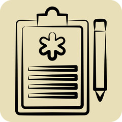 Icon Emergency Service Report. related to Emergency symbol. hand drawn style. simple design illustration