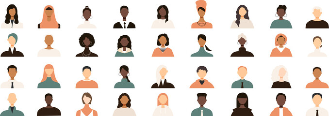 Icons of different people. Modern design.	