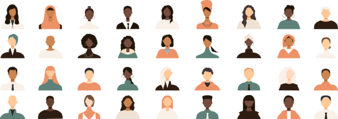 Icons of different people. Modern design.	