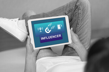 Influencer concept on a tablet