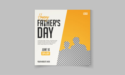 Obraz premium Happy Father's day social media post design for Online sale discount fashion business offer promotion banner