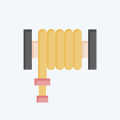 Icon Fire Hose. related to Emergency symbol. flat style. simple design illustration