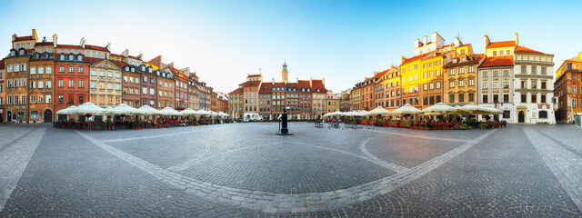 Old town square in Warsaw in a summer day, Poland