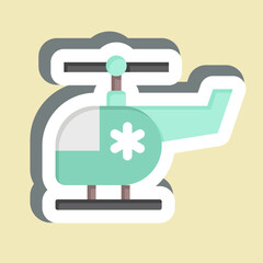 Sticker Air Emergency. related to Emergency symbol. simple design illustration