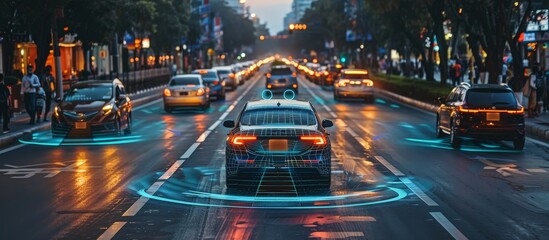 Futuristic Driverless Car Technology with Advanced Sensor System for Adaptive Cruise Control Safety