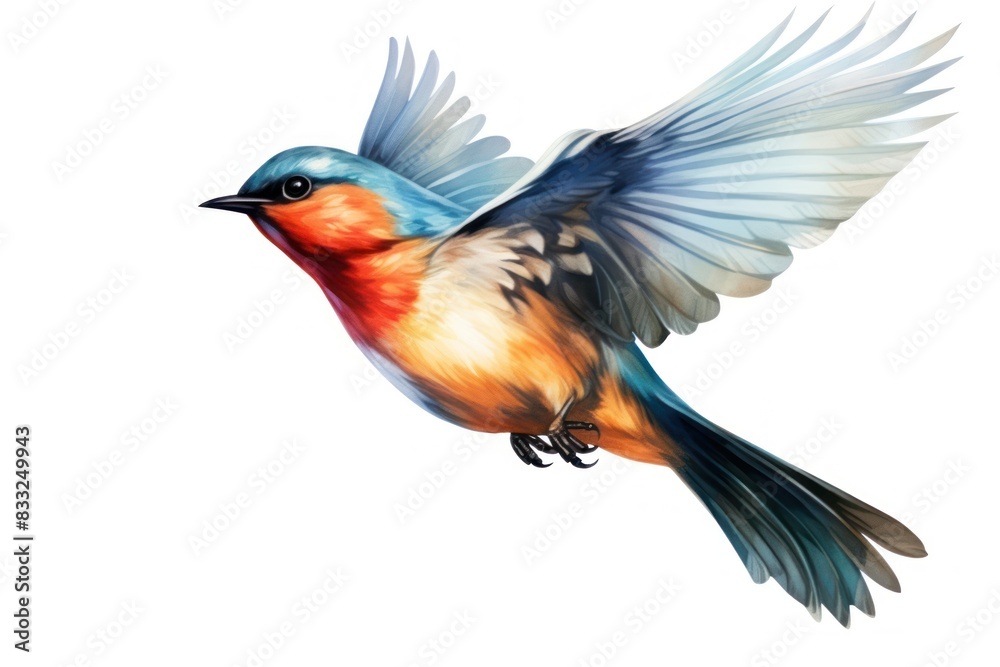 Canvas Prints Flying bird animal white background.