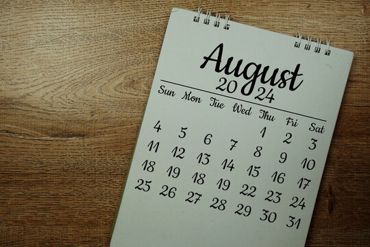 August 2024 annual monthly desk calendar for planning and management
