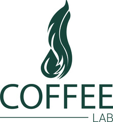 Bold yet minimalist coffee lab logo: A stylized beaker morphing into a steaming cup, symbolizing innovation and quality in every brew. Clean, memorable, and inviting.