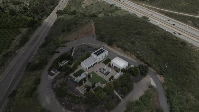 Drone Flying Away From Las Mariposas Estate