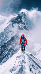 Climber's Triumph: Summit Achievement as Perseverance Pays Off