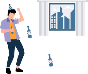 The boy is having a party.