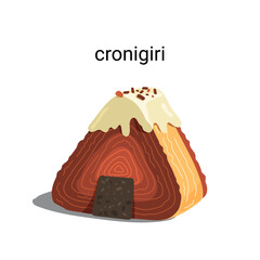 Cronigiri or onigiri croissant. Vector illustration
