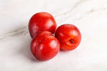 Ripe sweet juicy red plum