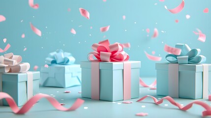 colorful giftbox with ribbon background