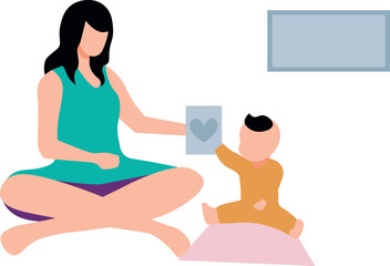 A mother is playing with her child.