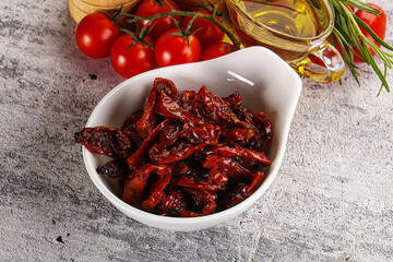 Homemade dry tomatoes with oil