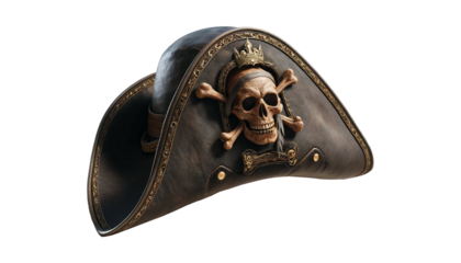  pirate hat isolated on the transparent background.