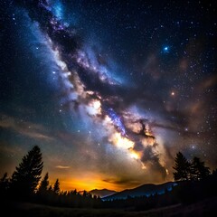 Naklejka premium dark style sky night time