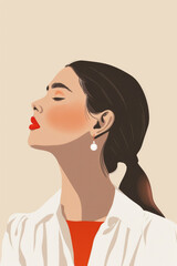 a beautiful girl portrait with make up, minimalist