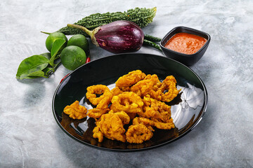 Golden fried squid crispy tempura