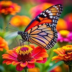Fototapeta premium colorful butterfly on flower