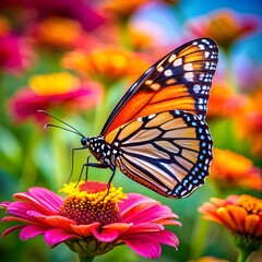Fototapeta premium colorful butterfly on flower