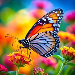 Obraz premium colorful butterfly on flower