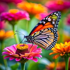 Fototapeta premium colorful butterfly on flower