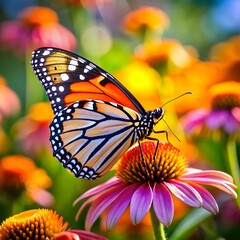 Fototapeta premium colorful butterfly on flower