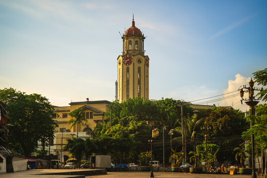 Clock tower of Manila City Hall in the historic center of Ermita, Manila, philippines