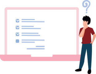 The boy is thinking.