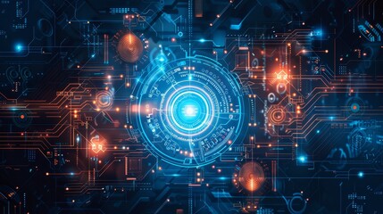 Hi-tech digital technology and engineering theme 