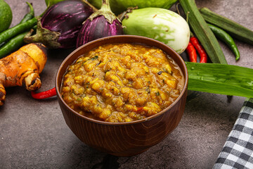Indian cuisine Dal Tadka soup