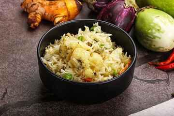 Indian vegetarian pilao basmati rice