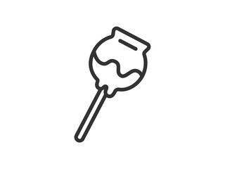 りんご飴のアイコン（線画）のイラスト