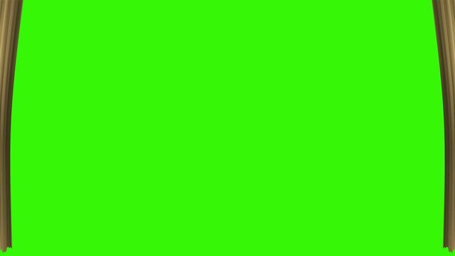Gold Curtains Opening animation on Green Screen Background